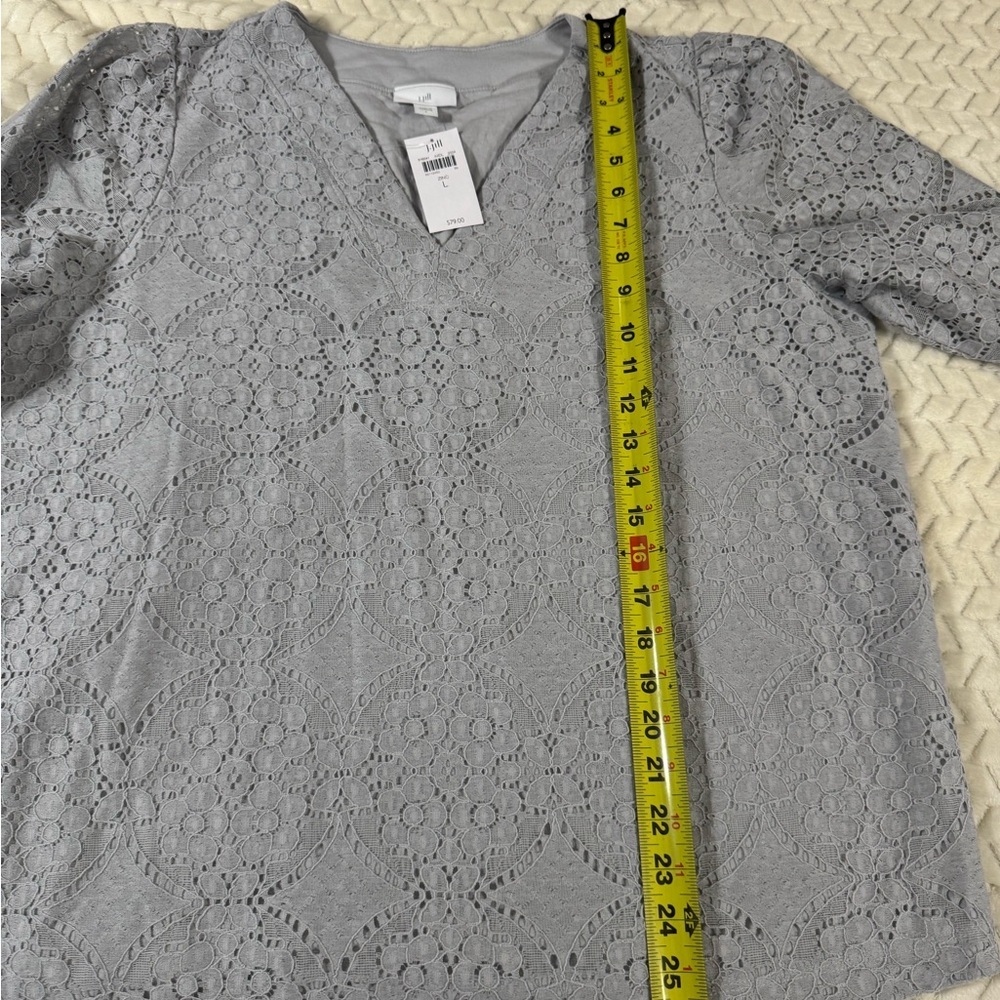 🦋NWT🦋J. Jill Light Gray Lace Blouse - Picture 7 of 8